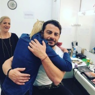 Ο Γιώργος με τη δημοσιογράφο Φρόσω Βιολάρη στα στούντιο του Sigma TV - 27 Νοεμβρίου 2017 Φωτογραφία: fro_vio Instagram